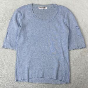 MARC JACOBS マークジェイコブス 半袖ニットTシャツ トップス コットンニット 伸縮性 綿50% レーヨン50% レディース Mサイズ