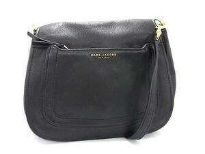 1円 ■美品■ MARC JACOBS マークジェイコブス レザー クロスボディ ショルダーバッグ 斜め掛け レディース ブラック系 BL2309