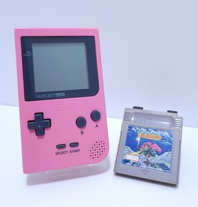 希少品/ 動作品 GBP ゲームボーイ ポケット 本体 MGB-001 Gameboy pocket ピンク ゲームソフト レトロゲーム まとめ(M-26)