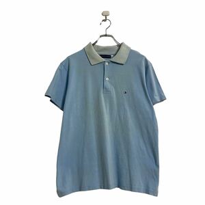 TOMMY HILFIGER 半袖 ポロシャツ XL ライトブルー トミーヒルフィガー ビッグサイズ 古着卸 アメリカ仕入 a606-6011