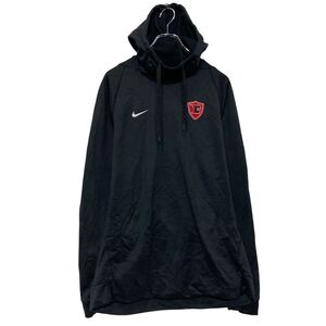 NIKE プリント スウェット パーカー ナイキ L ブラック プルオーバー 古着卸 アメリカ仕入 a609-6252