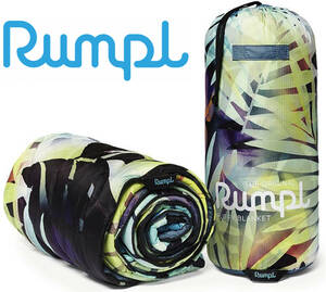 最後の1品★RUMPL ランプル★The Original Printed Puffy Blanket Throw Shadow Palm 高品質 アウトドア ブランケット