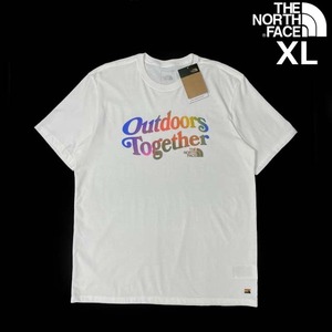 1円～!売切!【正規新品】THE NORTH FACE◆S/S PRIDE TEE 半袖 Tシャツ US限定 グラフィック レインボー 男女兼用 キャンプ(XL)白 180902-18