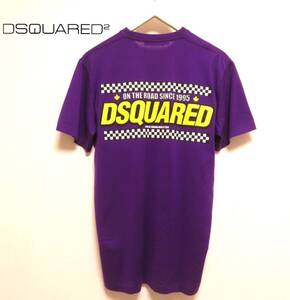 美品 イタリア製 DSQUARED2 ディースクエアード ロゴプリントTシャツ ポケT クルーネック 半袖トップス バックプリント 胸ポケット メンズ