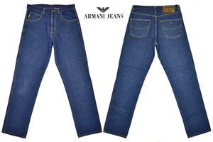 K-4650★ARMANI JEANS アルマーニジーンズ★90s イタリア製 当時物 ヴィンテージ 濃紺デニム ストレート ジーンズ W-33