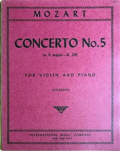 モーツァルト ヴァイオリン協奏曲 第5番 イ長調 K. 219 (バイオリンとピアノ) 輸入楽譜 Mozart Concerto No.5 in A major K.219 洋書