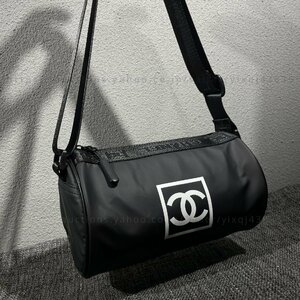 シャネル ノベルティ 非売品 ドラムバッグ ミニ ショルダーバッグ ロールバッグ CHANEL 斜めがけ スポーツ レディース ブランド 黒