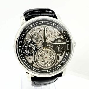 ★2590 未使用保管品！ ERA エラ タイムピース timepieces SS 革 トゥールビヨン ERA0000545 自動巻 スケルトン文字盤 腕時計