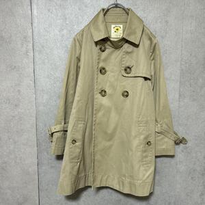 【美品】レイビームス（one）トレンチコート＊ミドル＊水牛ボタン＊ベージュ＊軽量