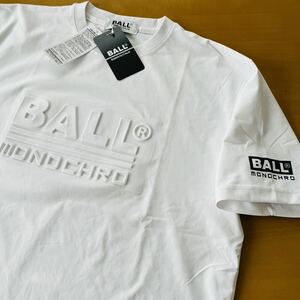 ＬＬサイズ　新品　ボール BALL メンズ　イタリア人気ブランド　3Dロゴ半袖 Tシャツ サラッと快適　エンボス加工