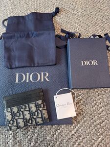 ディオール カードケース 超美品 DIOR カードホルダー 箱 リボン 保存袋 ショップバック オブリーク ジャガード