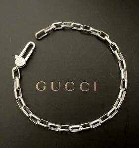 【即決/送料込み】正規品 GUCCI/グッチ スクエアチェーンリンクブレスレット Ag925/シルバー925/スターリングシルバー(size17)