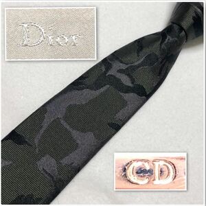 ■極美品■希少近年モデル■Dior ディオールオム　ネクタイ　カモフラ柄　迷彩柄　シルク100% イタリア製　グリーン系