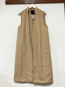 ほ1239 タグ付き ZARA BASIC ザラベーシック ノースリーブ ロングコート S ベージュ系