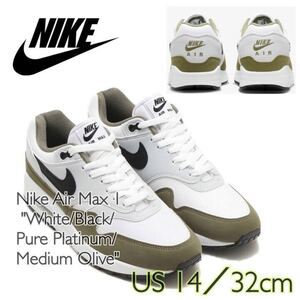 Nike Air Max 1 White/Black/Pure Platinum/Medium Olive ナイキ エアマックス1 (FD9082-102)白32cm箱付き