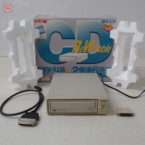 動作品 PC-9821 等 I-O DATA 外付けCDドライブ CDRW-RX26 書込み2倍速 読み込み6倍速 SCSI-2 対応 アイ・オー・データ 箱・ケーブル付【40