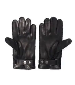 GLOVES グローブス ウール　ニットケーブル　手袋 レザーグローブ 本革