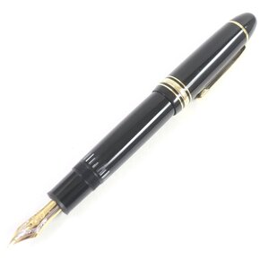 美品□MONTBLANC モンブラン No.149 ペン先18K Fニブ マイスターシュテュック キャップ式 万年筆 ブラック ゴールド ドイツ製 メンズ