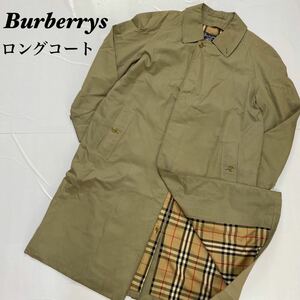 Burberrys バーバリー　シンプル　ロングコート　カーキ　緑 ステンカラーコート Burberrys バーバリーズ ノバチェック アウター ベージュ 