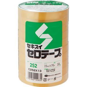 【新品】(まとめ) 積水化学 セロテープ No.252 15mm×70m C252X13 1パック(10巻) 〔×4セット〕