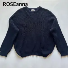 ROSEanna ニット　　セーター　長袖　ネイビー