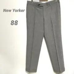 【ニューヨーカー】スラックス 大きいサイズ 88 グレー ウール 日本製 ズボン