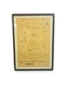 1945年　vintage　ベルギー　部品仕様書　アート額装　手書製図　アーキテクト　建築　工業系　インダストリアルアート　ハンドART