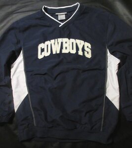 アメリカ買付◆NFL◆ナイロン プルオーバー■US L■紺■DALLAS COWBOYS■ウォームアップ シャツ フットボール