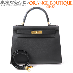 101765817 エルメス HERMES ケリー 28 外縫 A刻印 ブラック 黒 ゴールド金具 エプソン 2WAY ハンドバッグ ショルダーバッグ 展示未使用