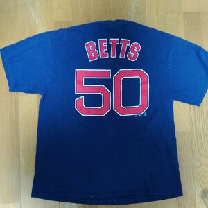 Majestic ボストンレッドソックス ムーキー・ベッツ 半袖Tシャツ（ブラック）XLサイズ マジェスティック BOSTONREDSOX MLB メジャーリーグ
