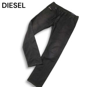 DIESEL ディーゼル 【KROOLEY-NE】 USED加工★ イージー スウェット デニム パンツ ジョグ ジーンズ Sz.28　メンズ 黒　I4B01994_C#R