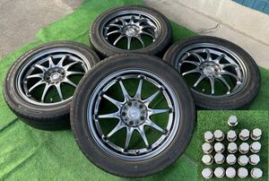 RAYS MONOBLOCK ECO drive GEAR 16インチホイール6JJ 100 +35 & 195/55R16 4本★ナット付き★231218