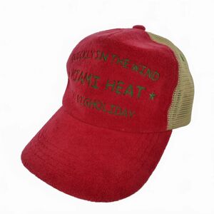 ティーエムティー TMT MESH CAP MIAMI BEACH メッシュキャップ マイアミビーチ 帽子 F レッド ベージュ メンズ