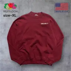 【USA】90s FRUIT OF THE LOOM スウェット XL 企業ロゴ