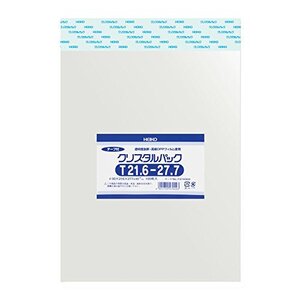 シモジマ ヘイコー 透明 OPP袋 クリスタルパック テープ付 角3 100枚 T21.6-27.7 006740920