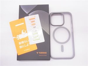 ◎ iPhoneケース ◎　TORRAS　トラス　iPhone15 Pro　スマホケース　マグネット搭載　マット　グレー　◎美品