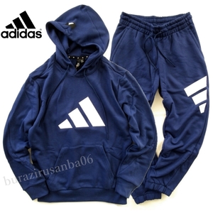 メンズ M◆未使用 定価1.3万 adidas アディダス スウェット 上下セット グラフィック BIGロゴ パーカー スウェットパンツ セットアップ