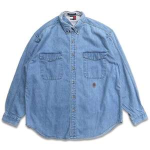 古着 TOMMY トミーヒルフィガー デニムシャツ 長袖 表記：L　gd402247n w40410