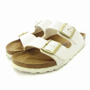 ビルケンシュトック BIRKENSTOCK アリゾナ サンダル エナメル ベルト 靴 シューズ 24cm 白 ホワイト /MM レディース