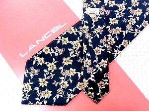 ♪33591C♪良品【花 植物 柄】ランセル【LANCEL】ネクタイ