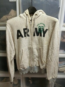 foundation addict ARMY フロント ジップ パーカー XS ホワイト #FA73UTS502 ファンデーションアディクト