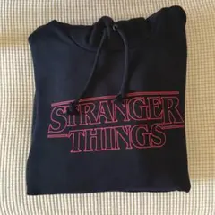 GU stranger things パーカー 黒 ブランド ロゴ 裏起毛