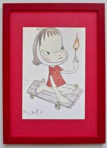  奈良美智「おたふくかぜC」印刷物 画集画 A4新品額入り