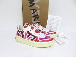 送料無料 新品 VEJA × MARNI V-10 36 ホワイト ピンク マルニ ヴェジャ レザー ローカット スニーカー 落書き シューズ 靴