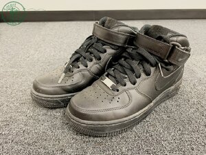 BA0701021　♭ NIKE ナイキ AIR FORCE 1 MID スニーカー ブラック 黒 366731-001 23.0cm ハイカット 靴 レディース 中古 現状品