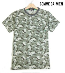 F木06404新品▼ コムサメン COMME CA MEN 半袖カットソー 【 M 】 カモフラ柄 半袖Tシャツ マイルウエア クルーネック Tシャツ グリーン系