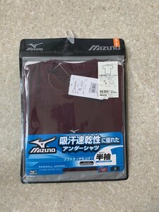 新品☆ミズノ☆丸首半袖アンダーシャツ☆Ｓサイズ☆エンジ