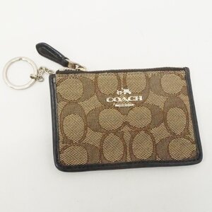 中古 コーチ COACH カードケース コインケース 小銭入れ 定期入れ ブ キーリング シグネチャー柄