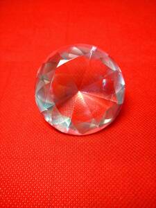 ガラス　ガラス製　 宝石 特大　クリア　透明　ダイヤカット　ダイヤモンド型　保管品