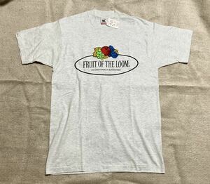 90s FRUIT OF THE LOOM LOGO Tee フルーツ オブ ザ ルーム ロゴ プリント Tシャツ アメリカ製 MADE IN USA レザーグレー 霜降りM